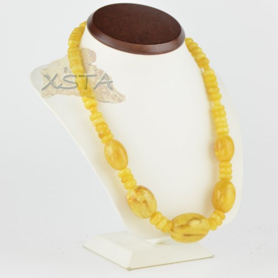 Plums olive amber necklace for adults